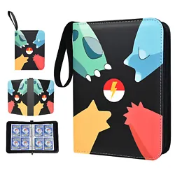 Carrying case binder compatible with Pokemon cards have all cards in the binder and not all over the place. A must have...