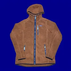 2000s Patagonia Retro X Deep Pile Chocolate Full Zip Hooded Fleece JacketMens size LargeThere isn’t any flaws that I...