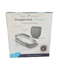Baby Delight Snuggle Nest Portable Infant Sleeper/Baby Bed Travel Gray FloralFLAWS- NO Nightlight-yellow stain on one...