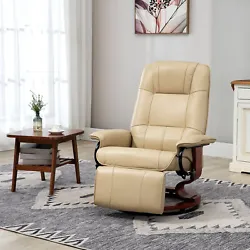 Lounge in style with the comfort of a HOMCOM swivel reclining chair. The chair reclines up to 145 degrees, the leg rest...