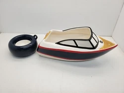 Boston Warehouse Boat And Tube Chip And Dip Serving Set Chris Craft Nautical. This set is in excellent unused condition...
