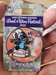 Disney california adventure food and wine festival stitch pin.