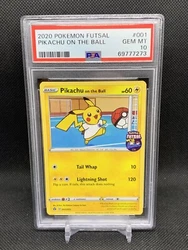 PSA 10 GEM MINT Pokemon Pikachu on the Ball 001/005 UK Exclusive Futsal. Multiple quantity available. You may receive a...