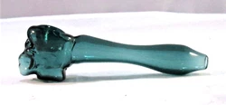 Clear Teal Green TOBACCO Smoking Pipe Herb bowl Glass Hand Pipes. Condition is New. Carb on the Side.