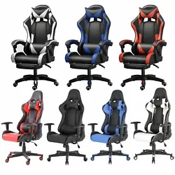 Computer Gaming Chair High-back Chairs Executive Swivel Racing Office Chair. Swivel racing chair: With 5...