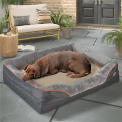 Durable Memory Dog Cat Sofa Couch Orthopedic Dog Bed Lounge Washable Bolster Rim.