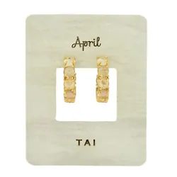 These Tai April Ombre Birthstone Huggie Hoop Earrings in 14k Gold Plated is a unique personalized accessory that can be...