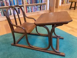 Childs Bentwood Desk with Chair. Solid condition - great candidate for use as-is or for further restoration with proper...