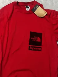 supreme x the north face t-shirt.