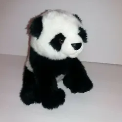 Sitting panda plush from Aurora has a sweet, curious face with a leather-like nose. Gently loved, no condition issues.
