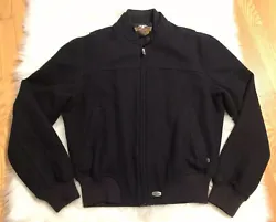 Harley Davidson Polyester Jacket Coat Size Small Black Mock Neck Full Zip. Condition is 