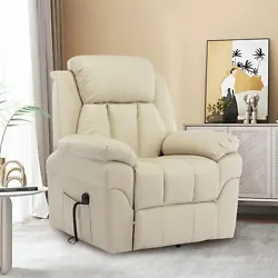 Upholstered in soft and breathable fabric, this recliner is really pleasant to use all the year. Overstuffed Backrest,...