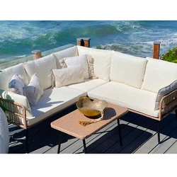 2 Seats Loveseat. Chair Material: PE rattan & Steel. Wicker Woven Table: 35.5