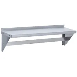 430 series stainless steel provides good corrosion resistance. The 12”W x 72”L stainless steel shelf features 2...
