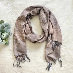 Lava Accessories Pashmina Fringe Scarf NEW Dusty Pink & Gray Paisley bohemian. Brand new! Lava accessories pashmina...