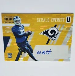2017 PANINI UNPARALLELED. CLASS OF 2017. GERALD EVERETT. FOOTBALLCARD No. 220. YELLOW PARALLEL. CARD IS NEAR MINT OR...