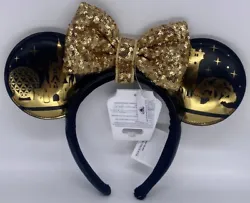 Minnie Mouse Ears Headband. Disney Parks. Walt Disney World 4 Parks. Detachable Gold sequin bow. FREE scheduling,...