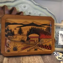15 1/2 by 11 1/2” Has some scratches nothing major adds to vintage charm