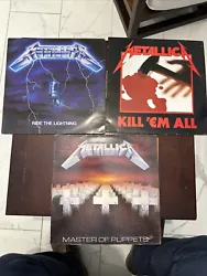 Metallica: Kill Em All/Ride The Lightning/ Master Of Puppets (NEW France). Les 3 vinyles de lédition N.E.W, pochettes...