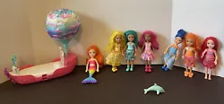 Barbie Dreamtopia Sprite Rainbow Cove Doll Lot Chelsea Mermaid Air Balloon Bed