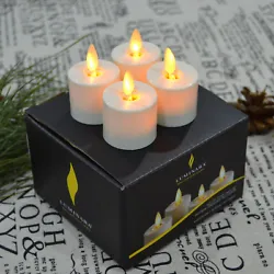 4pcs Moving wick led tea light candles (with CR2450 batteries)；. Safe for families with pet(s) or young child(ren)....