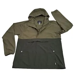 Excellent condition with nothing negative to note. Super high quality! Great windbreaker that is also water resistant.