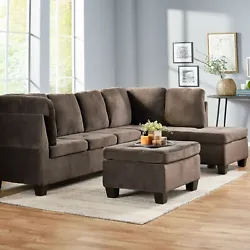 Includes: One (1) Sectional 3 Seater Sofa. One (1) Sectional Chaise, One (1) Ottoman. Its clean smooth line is one of...