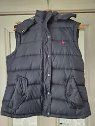 ladies jack wills navy gilet size 14 with fur trim hood, excellent!. Hood fully detachable great condition only worn a...