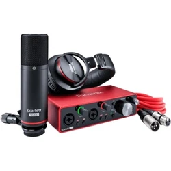 Scarlett 2i2 (3rd Gen) interface audio USB. Composé dune interface audio Scarlett 2i2, dun microphone à condensateur...