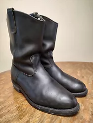 Red Wing Pecos 1116 Motorcycle Work Boots Black Leather Mens 10.5 D in good solid condition. Sold as they are, in...