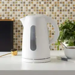 The 1.7L Plastic Kettle features an easy, one-touch operation. This cordless kettle lifts off base for serving. Single...