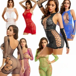 Off shoulder and long sleeves, hollow-out fishnet design that’s great to show off your body curves, snug-fitting....