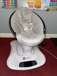 4moms mamaRoo 4 Bluetooth Plush Baby Swing - Silver. Used and has a minor scratch on the back and a few stains on the...