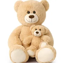 Huggable & Safe:This big bear-stuffed warm smile and comfortable touch will relieve fatigue and stress. Lock-washer...