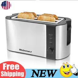 Enjoy perfectly toasted bread, bagels, English muffins and more with the Elite Platinum 4-Slice Stainless Steel Long...