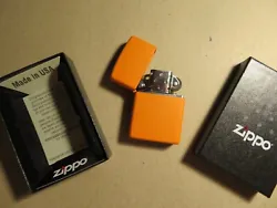 ZIPPO LIGHTER NEW - 231. CLASSIC ORANGE MATTE WITH ZIPPO BOX.