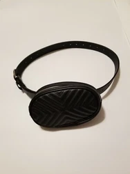 Womens Black Faux Leather Belt Bag Waist Bag Fanny Pack Adjustable Strap Up To 40