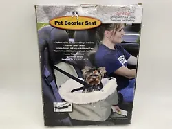 Pet Booster Seat by Etna up to 20 pound dog or cat Sherpa Lined. Small dog car booster seatAdjustable strap safety...
