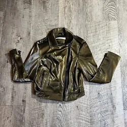 Blanc Noir City Classic Moto Jacket In Copper Women’s Small Asymmetrical Zipper.