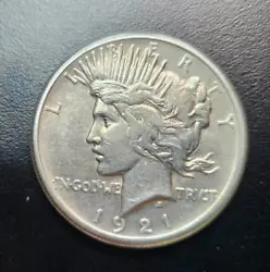 1921 $1 Silver Peace Dollar, KEY DATE!  - AU