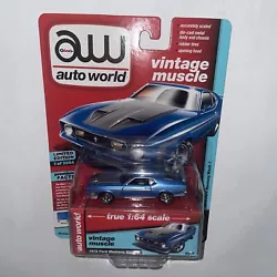 AUTO WORLD VINTAGE MUSCLE 1972 FORD MUSTANG MACH 1 blue Release 4 Version A 1/64.
