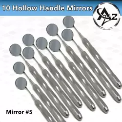 Dental Mouth Mirror with Hollow Handle \u0026 Removable Mirror No 5, Stainless Steel. Thick hexagonal hollow holding...
