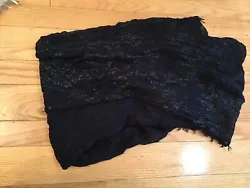 Nice condition Black Shawl has silver accent light weight.