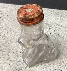 Vintage clear glass dog candy jar. Lid comes off. It is rusty as is the top of jar. No chips or cracks in glass....