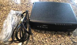 This is a Preowned ARRIS Surfboard Internet and Voice Modem TM822R. Comes with cord and wire in photo.