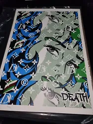 DEATH NYC Ltd Ed Large 45x32cm Signed Graffiti painting Art Print KAWS Banksy Warhol 12.5 x 17.5in. Death NYC print...