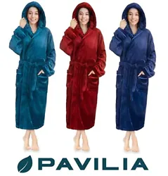 We accent the robe with satin trim to give it an extra luxurious feel! Equipped with a hood that will keep your head...