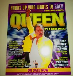 QUEEN Concert Card in near mint to very good condition with tiny and small corner dings or creases. Two sided item with...