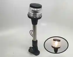 This is a foldable all round anchor light made in plastic housing and stainless steel pole. The color of this light is...