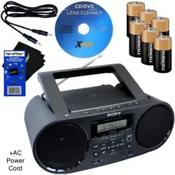 This Bundle inlcudes; Sony Portable Boombox, AC Power Cord, 6 C Batteries, Auxiliary Cable, Xtech CD Lens Cleaner &...